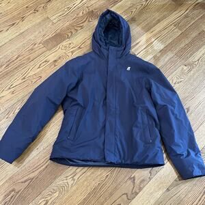 K-WAY Jack Ripstop Marmotta Full Zip Fleece Lined Jacket Navy Blue Size XL